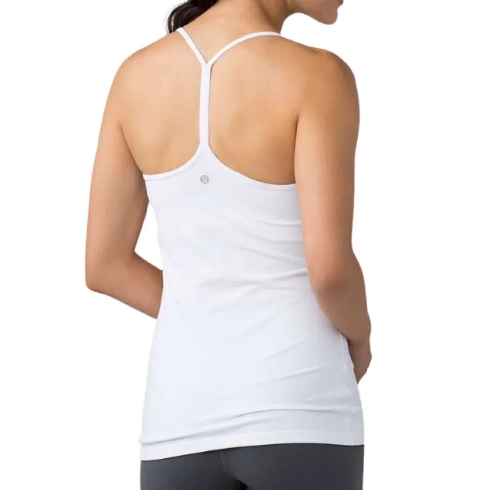 Lululemon Womens 4 Power Pose Tank Light Support For A/B Cup White
